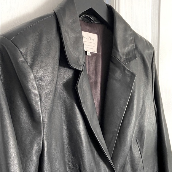 Part Two Lamb Leather Single Button Blazer - Picture 6 of 14